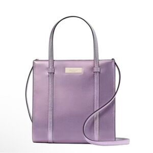 Kate Spade Kenzie Pink Quartz Lilac metallic Purse Tote Bag Stunning!!